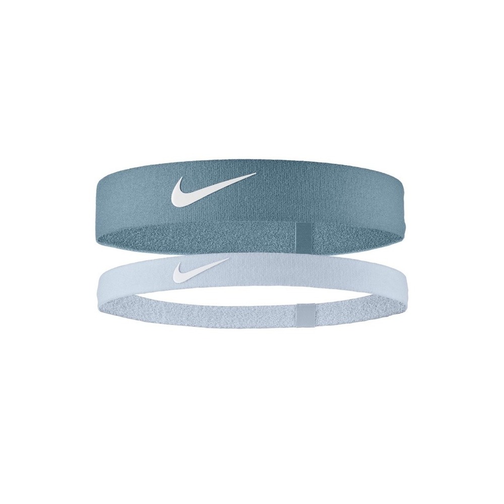 Nike Flex Mixed Width Headbands 2 Pack Smokey Blue /Blue Tint/White New